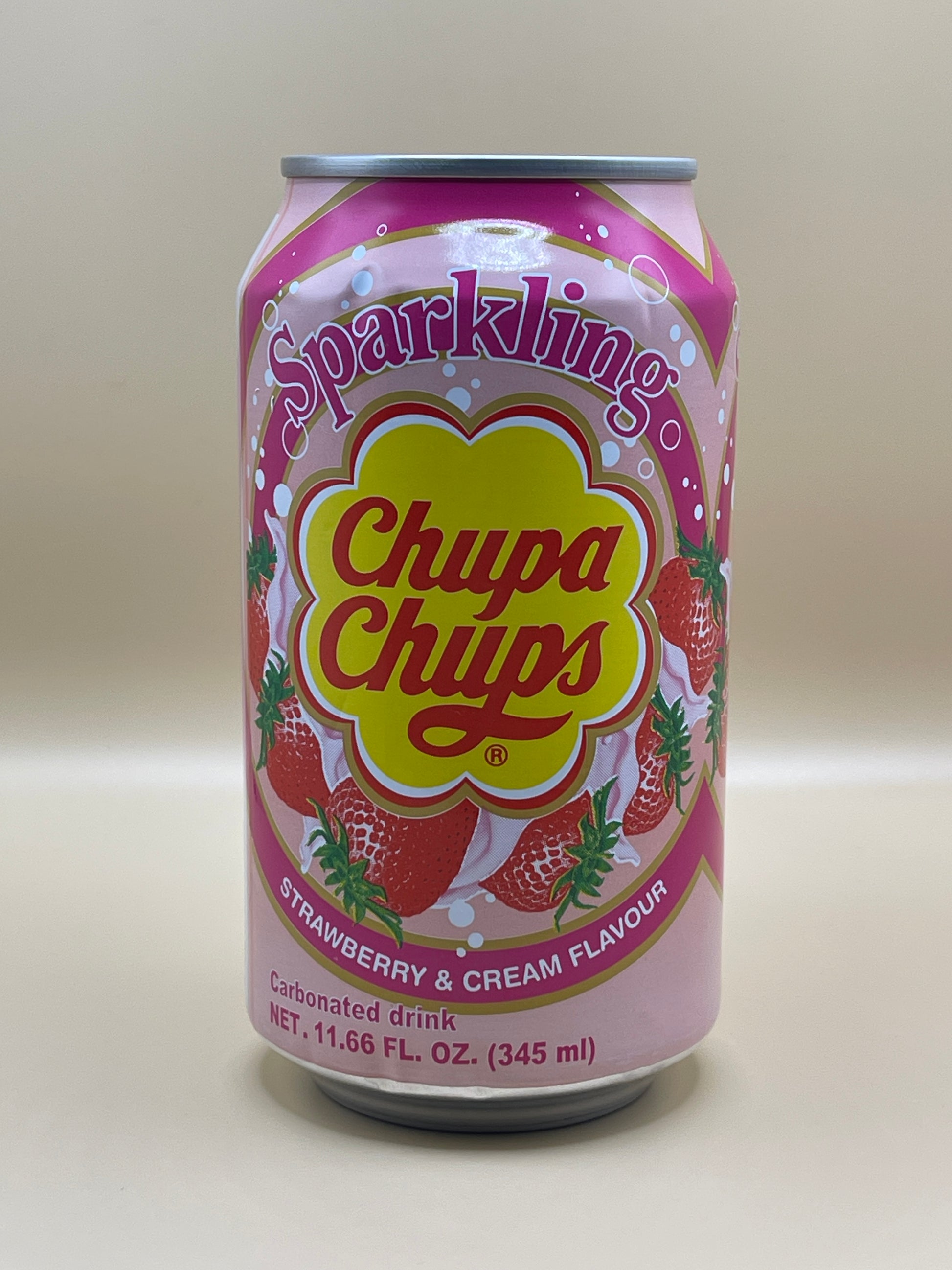 South Korean Soda | Chupa Chups Strawberry Cream 345ml Can – Global Nomz